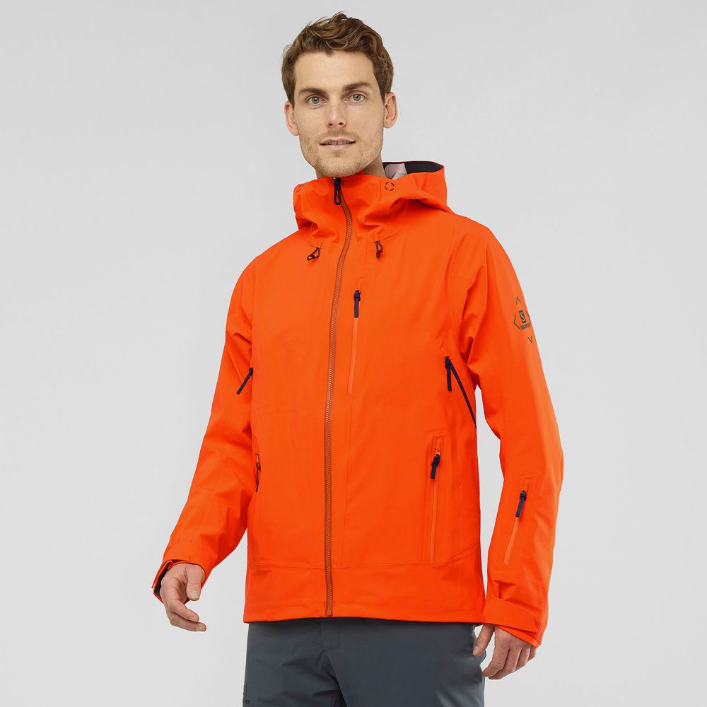 Salomon Israel OUTLAW 3L - Mens Ski Jackets - Red (KBIE-48053)